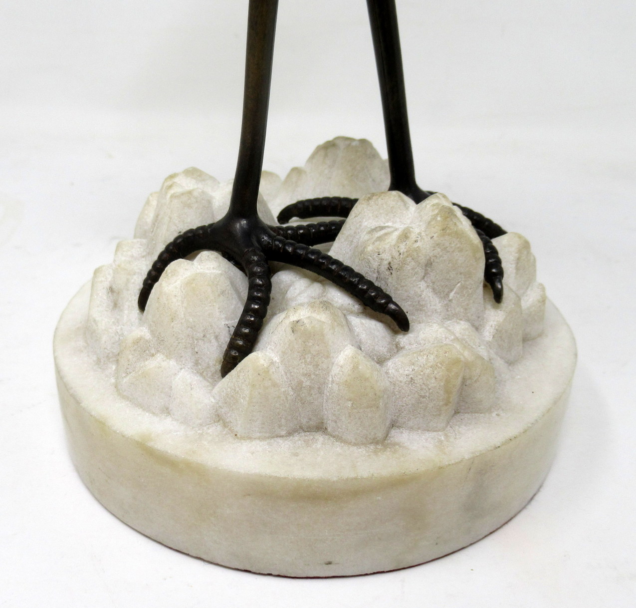 455 Sold Antique Pair of English Ormolu Gilt Bronze Candlesticks Storks Cranes by Abbot - Image 5