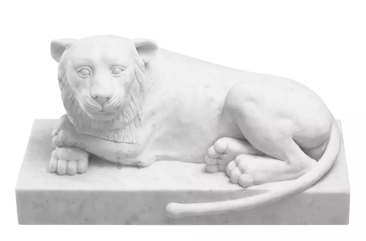 M176 Sold Reclining Lion - White Marble - Eichholtz - Image 2