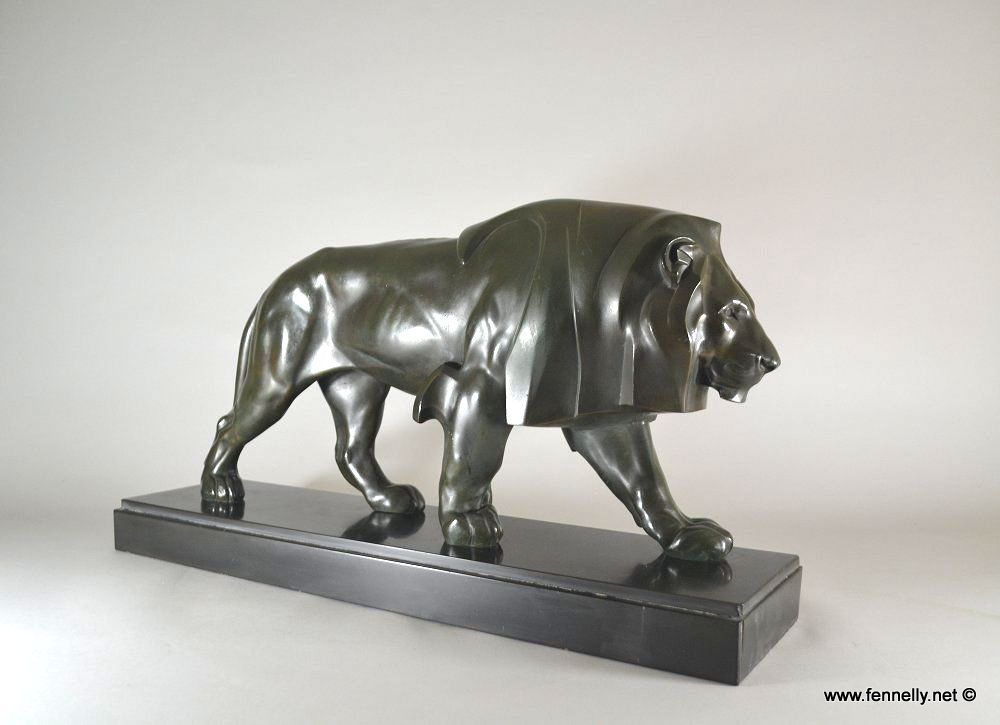 535 Max Le Verrier Bronze - Walking Lion - Art Deco - French - Image 2