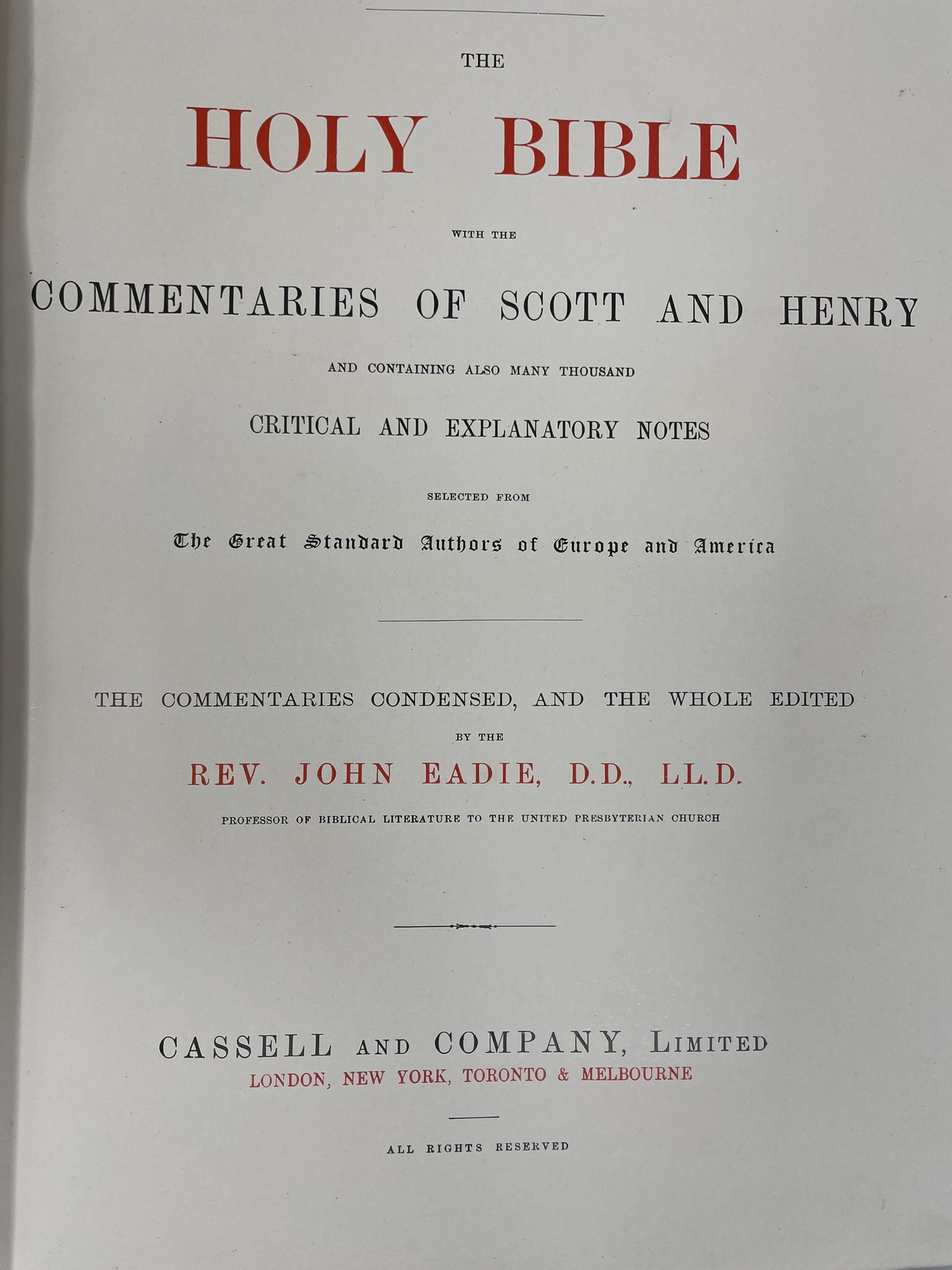 956 Sold Stunning Bible in Superb Condition - Cassells and Company 1880 - Image 3