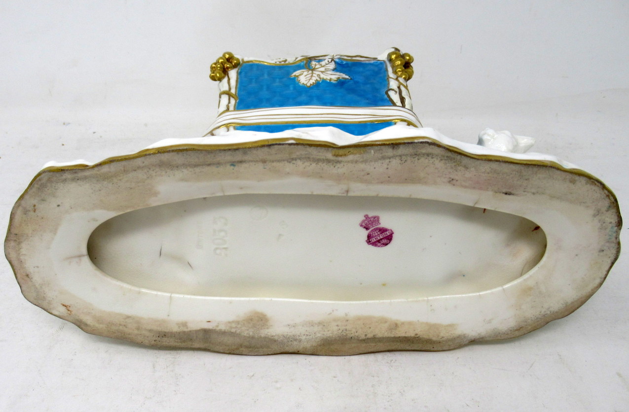 030 Sold Antique Minton Staffordshire English Porcelain Vase Centerpiece Turquoise Gilt - Image 7