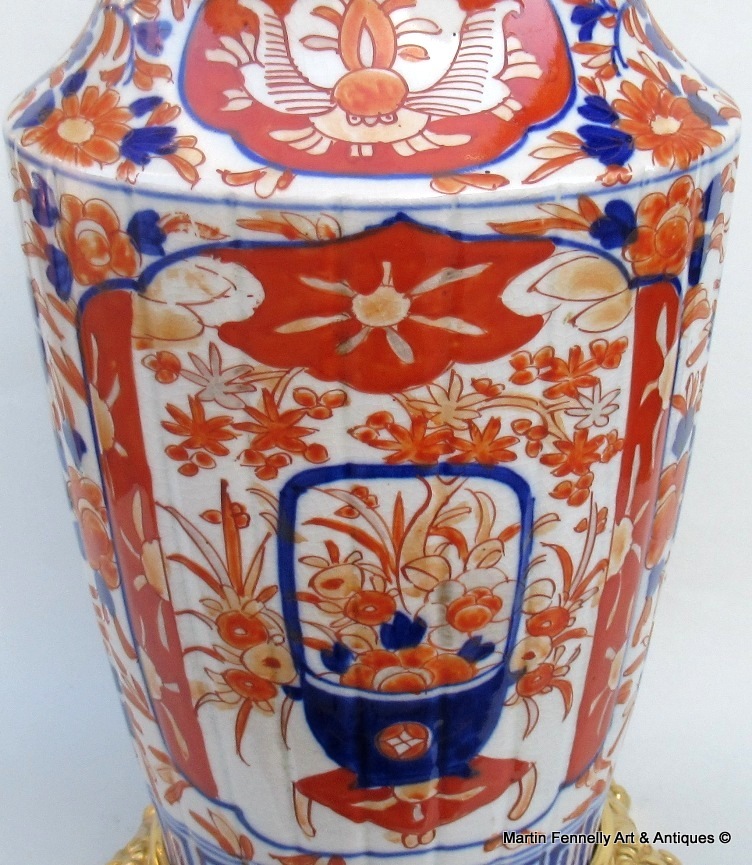 547 Sold Stunning Large Japanese Imari Porcelain and Ormolu Table Lamp 19th Ct - Image 4