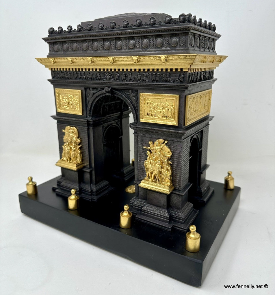 202 Sold Antique Grand Tour French Ormolu Bronze Architectural Model Arc de Triomphe Paris - Image 5