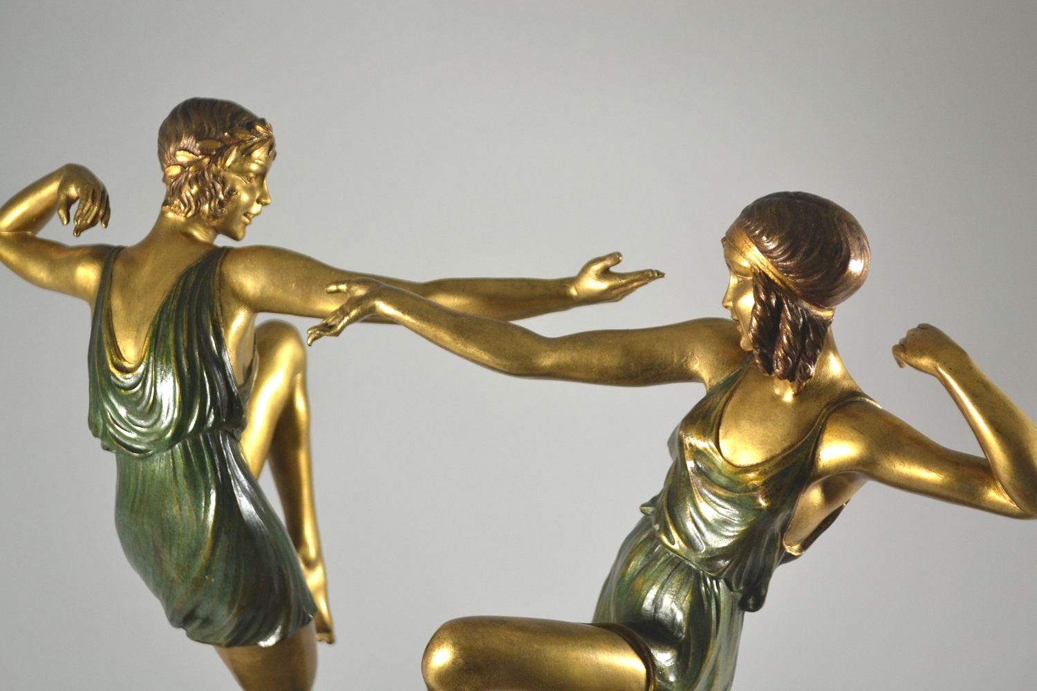 750 Sold Rare Bronze - Art Deco - The Dancers - Georges Duvernet - Circa 1930 - Image 4