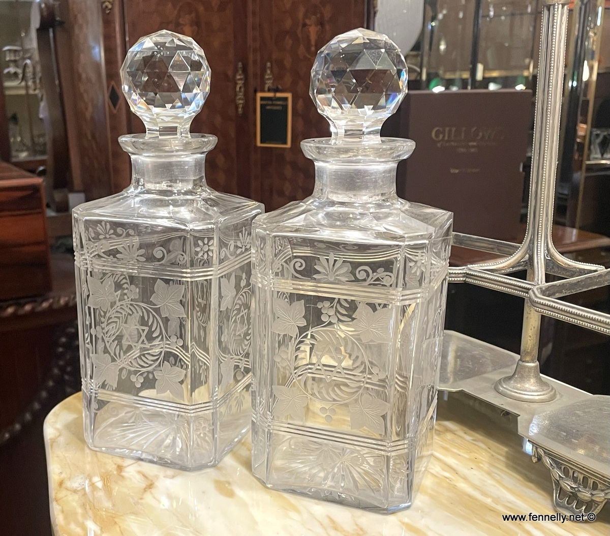 467 French Twin Decanter Tantalus - Circa 1900 - Image 3