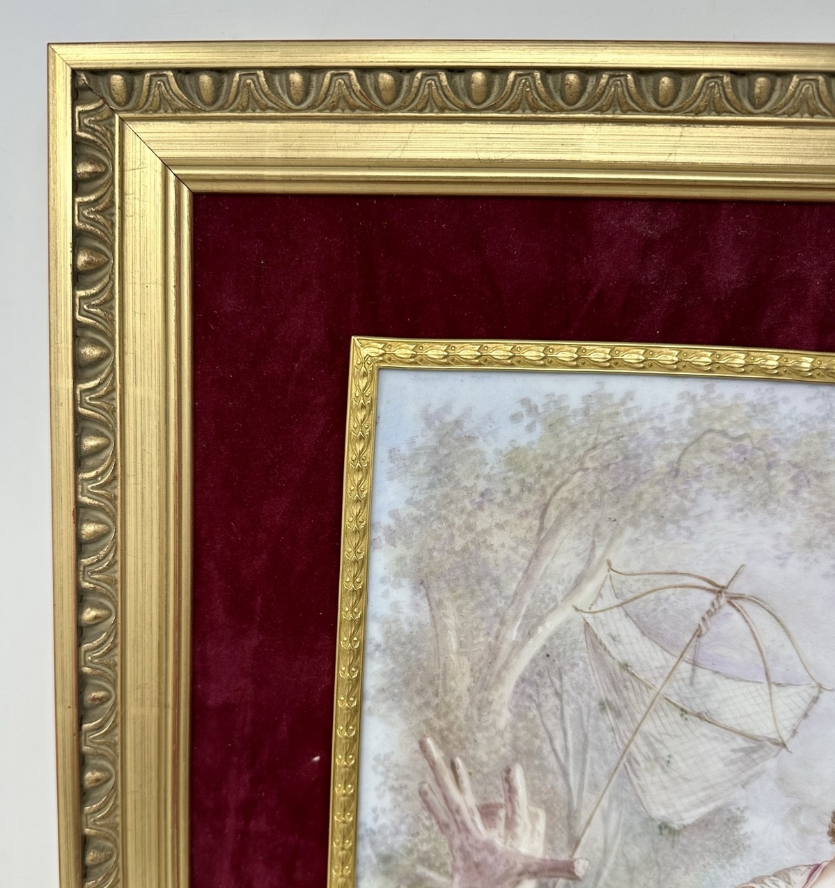 141 Sold Antique French Sevres Ormolu Gilt Bronze Framed Plaque Hand Painted Picture 19Ct - Image 4