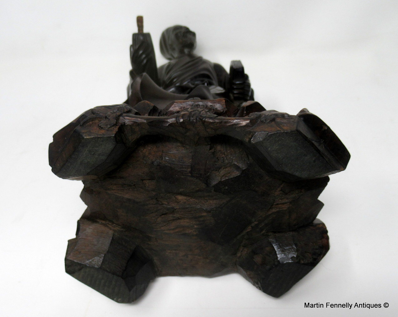 401 Sold Antique Chinese Carved Wood Figure of Sage Immortal Male Guangxu Period 19th Cen - Image 9