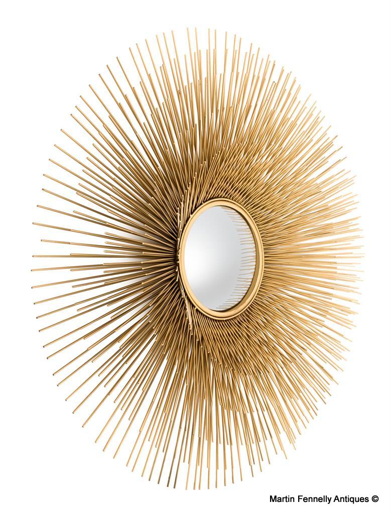 M014 Vintage Sunburst Convex Mirror - Mid Century - Modern - Image 2