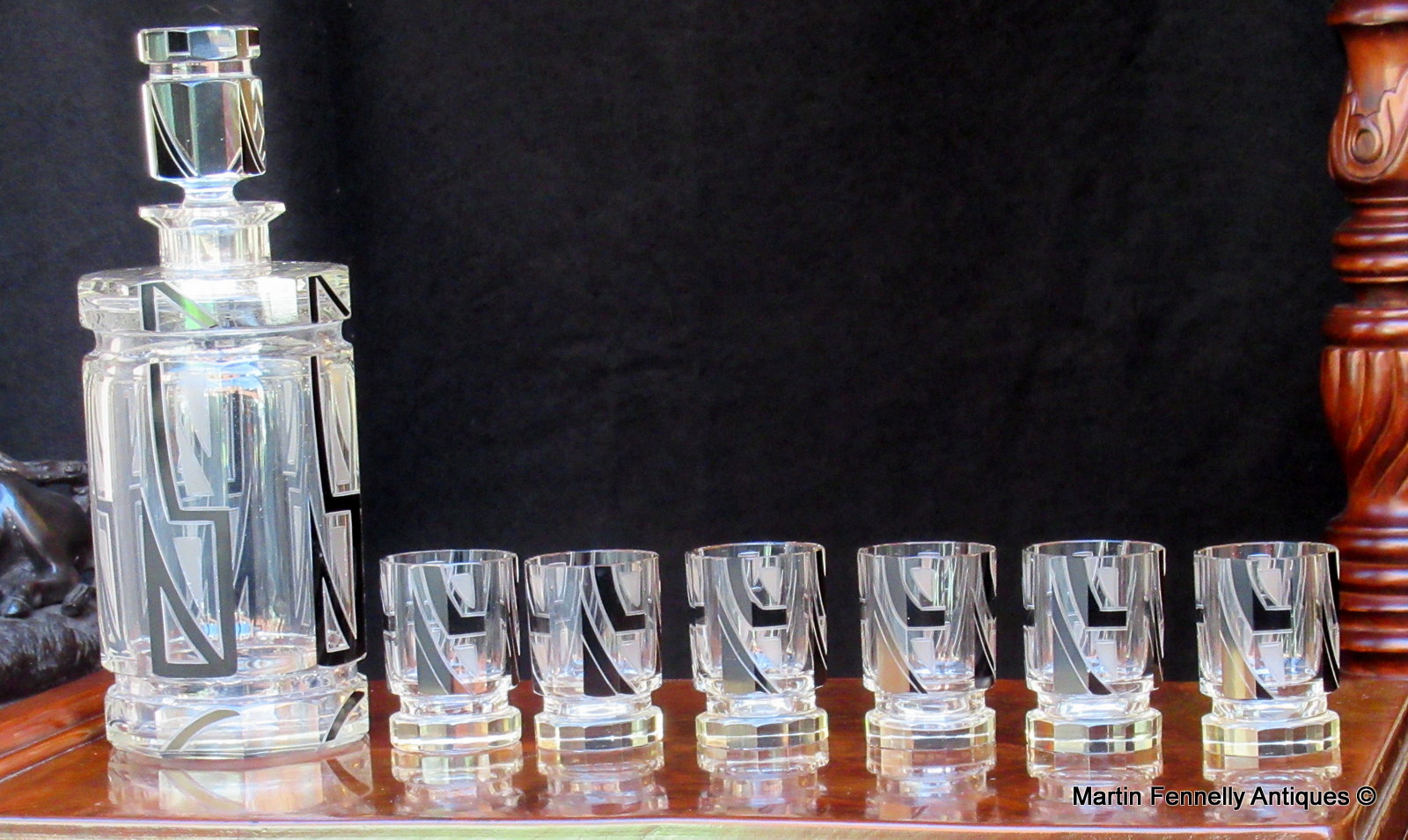 369 Sold Art Deco Crystal Decanter set Karl Palda 1930's - Original - Image 3
