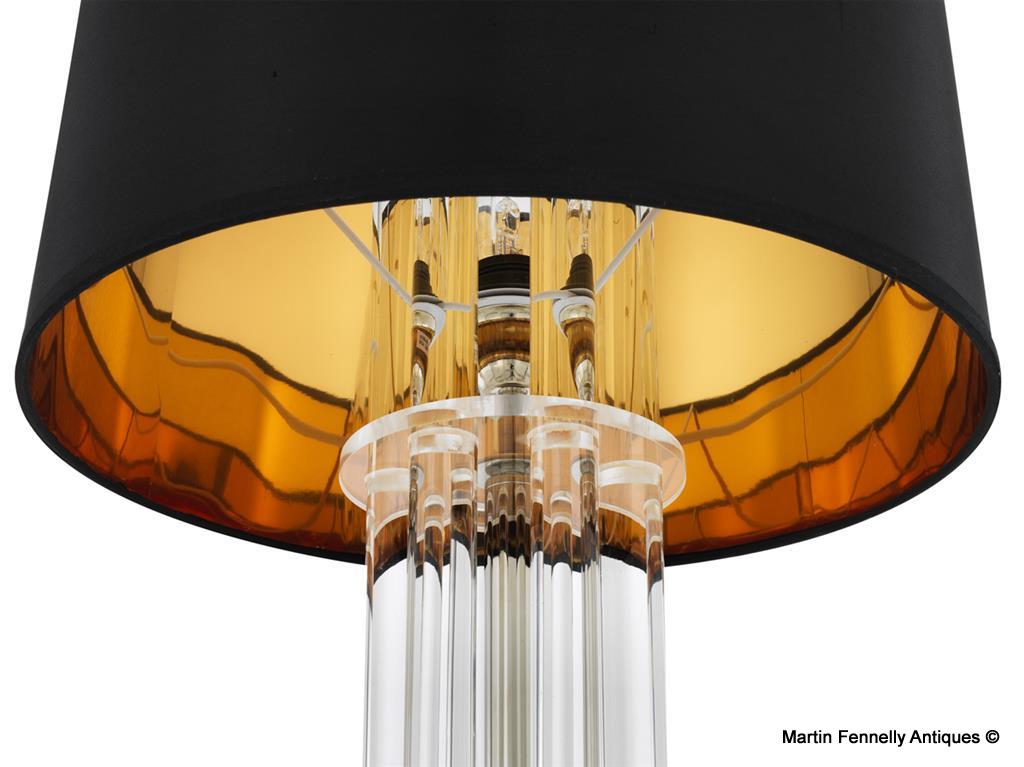 M062 Pair of Modern Design Nickel and Glass Tables Lamps - Image 5