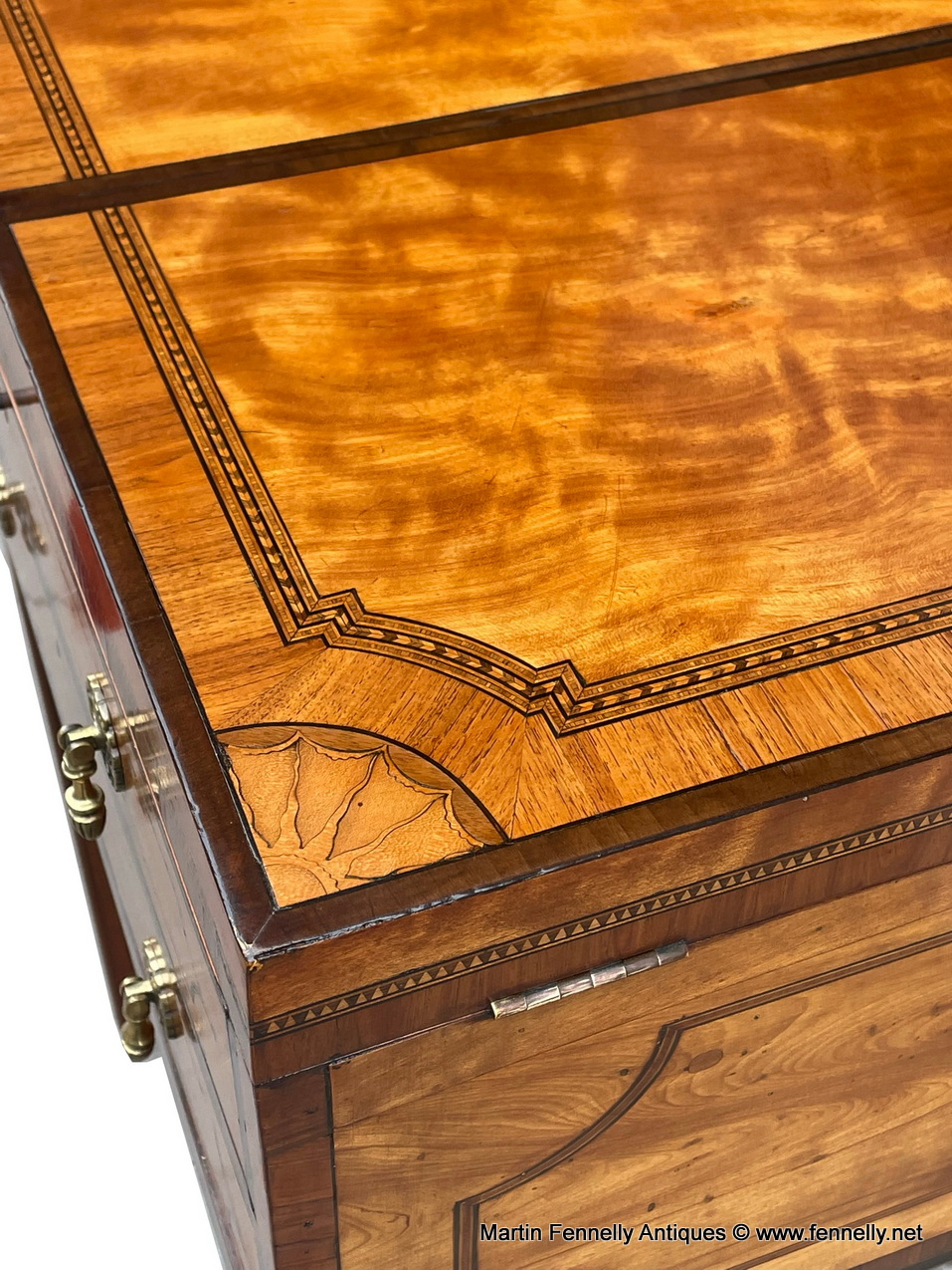 908 Antique Gentlemans Satinwood Rosewood Crossbanded Speciman Cabinet early 19thCt - Image 4