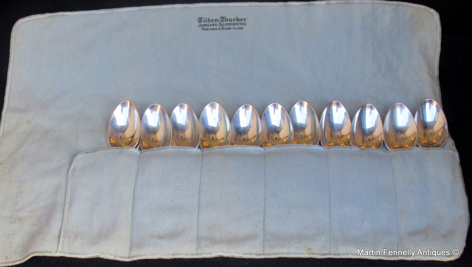 023 Set of 10 Solid Silver - Tiffany NY English King Design - Spoons - Heavy - Image 9