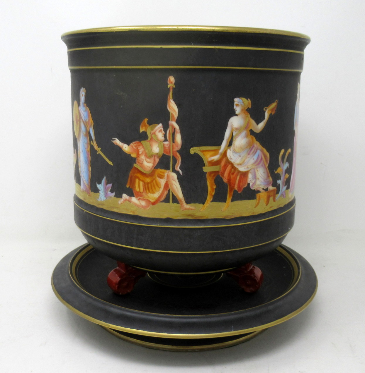 228 Sold Antique Pair Sevres Paris Porcelain Jardinières Centerpieces Greek Gods Zeus Athena - Image 7