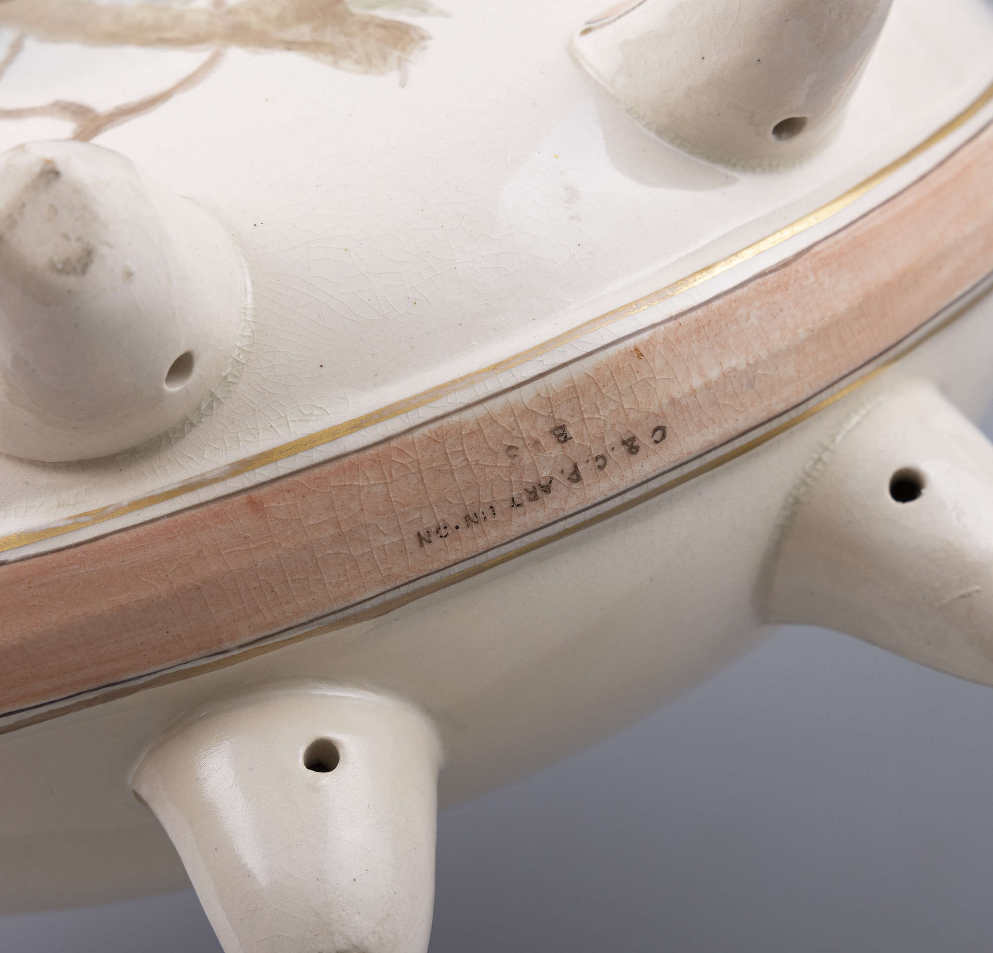 651 Pair of Rare Hand Painted Moon Vases - Circa 1870 - Burslem Stamp - Crystal Palace - Image 3