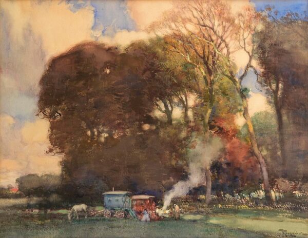 614 'The Encampment' Watercolour - Fernand Toussaint ( 1873 – 1956 )