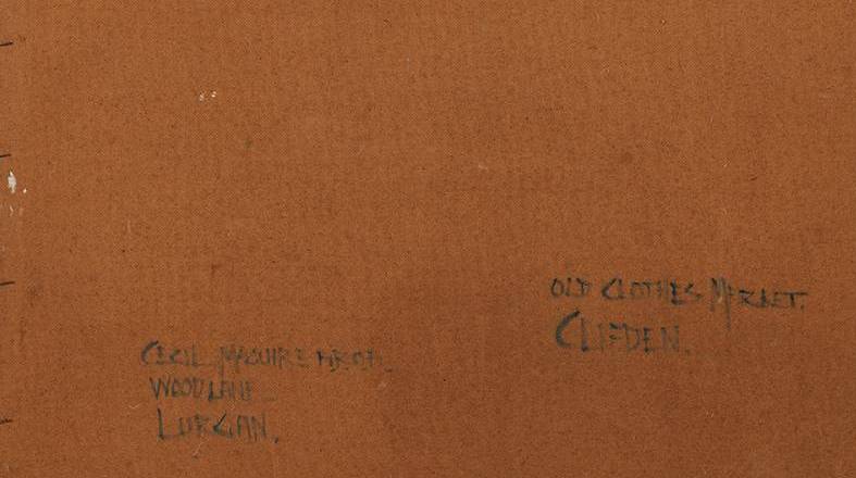 780 Cecil Maguire - Oil on Board - Old Clothes Market Clifden Galway - Image 5