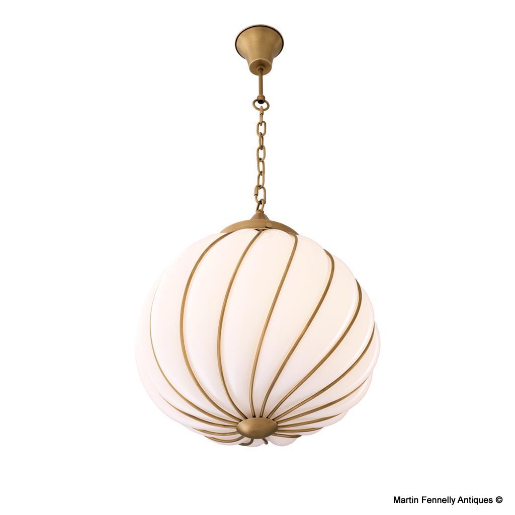 427 Sold Modern Designed Lantern - Superb Quality in Brass and White Glass - Image 4