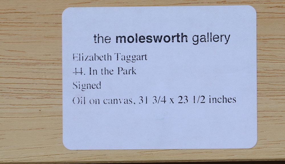 830 Sold Elizabeth Taggart - Oil on Canvas - In the Park - Image 5