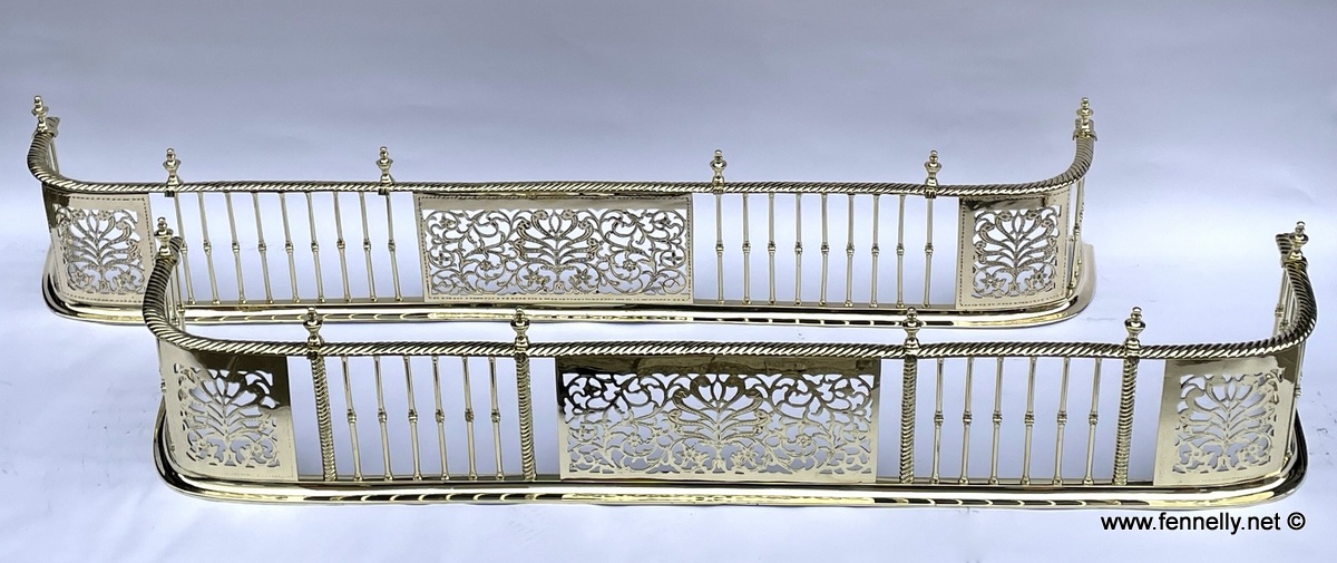 337 Sold Stunning Pair of Regency Irish Brass Fenders - Very Rare - Image 2