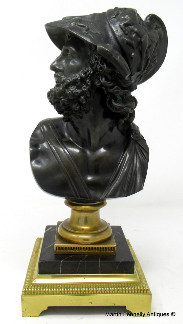240 Sold Attributed to Benedetto Boschetti Fine Bronze Bust of Ajax 19thCt