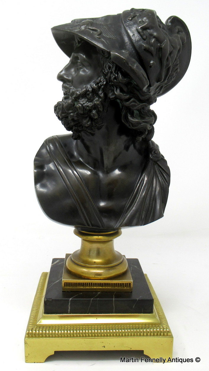 240 Sold Attributed to Benedetto Boschetti Fine Bronze Bust of Ajax 19thCt