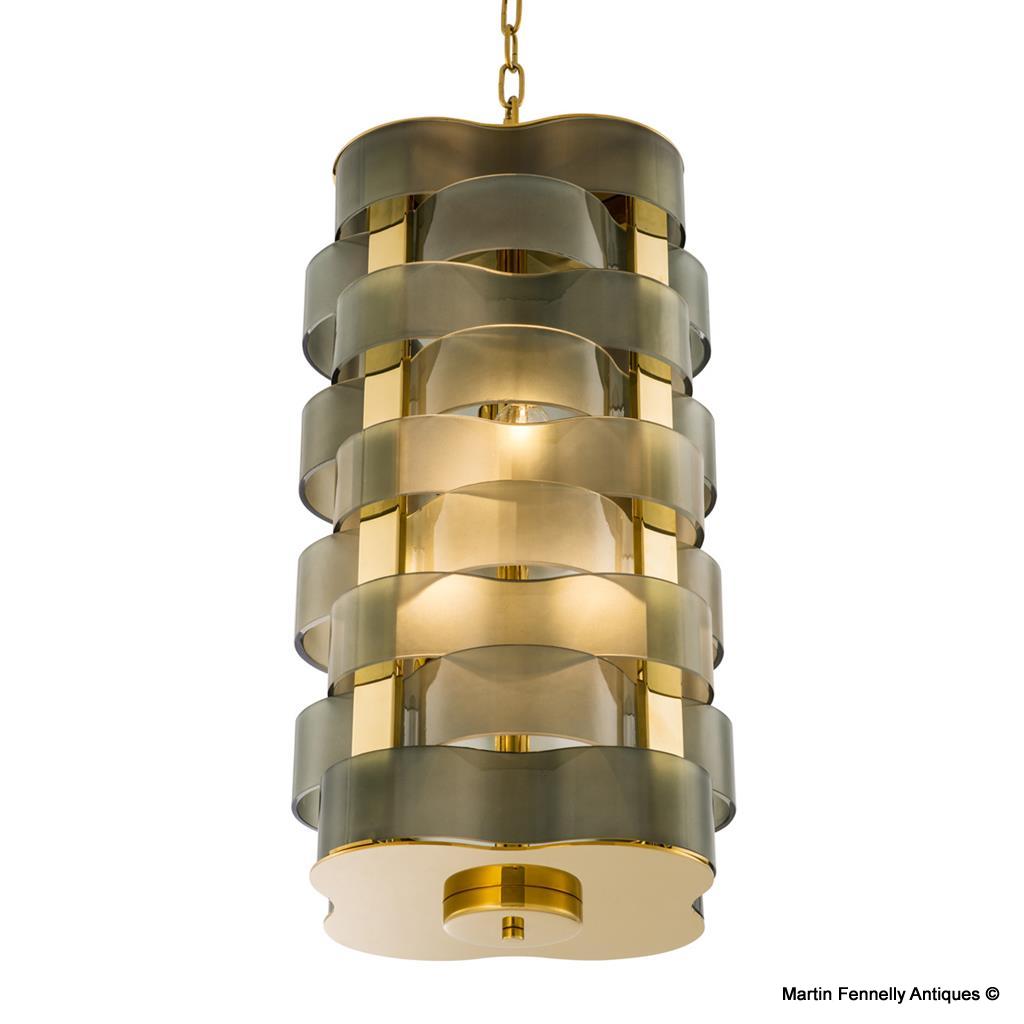 M090 Superb and Elegant - Verte Glass and Brass Chandelier - Image 2