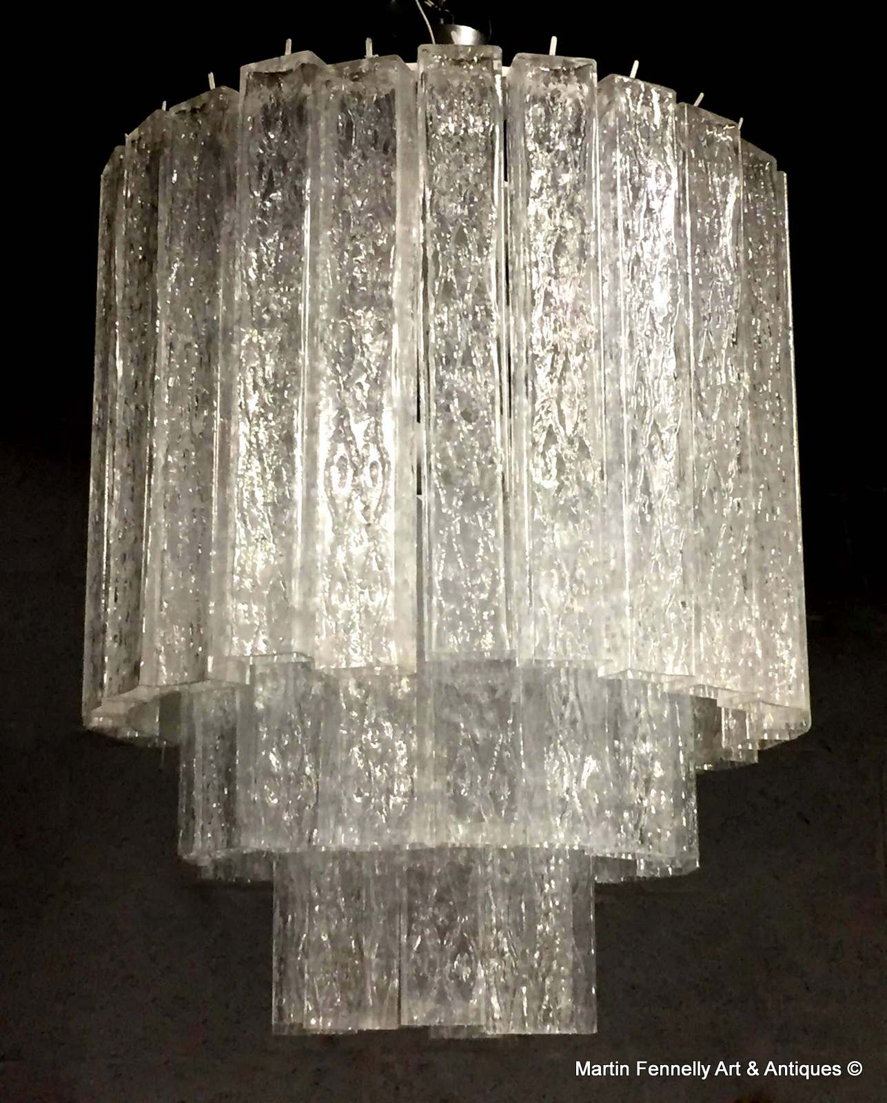 M041 Large Vintage Pair Italian Chandeliers - Venetian Design - Image 2