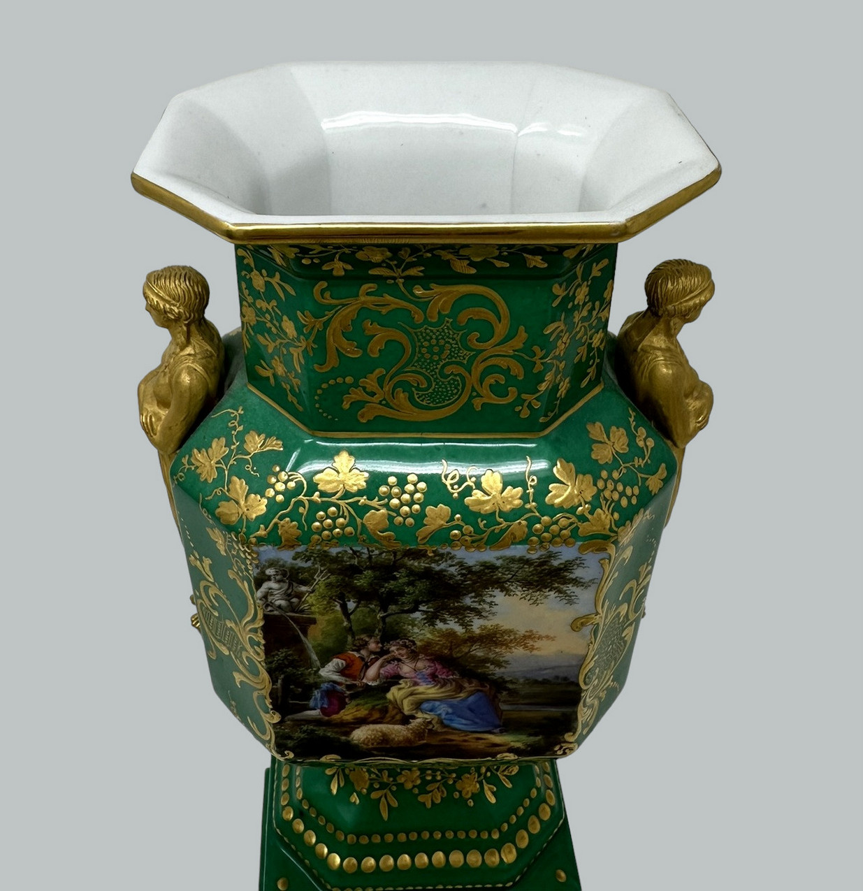611 Sold Antique Pair French Sèvres Porcelain Gilt Mounted Urns Vases Centerpieces 1830 - Image 5