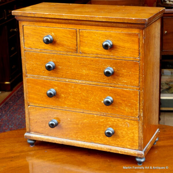404 Sold English Miniature Mahogany Chest of Drawers - Circa 1900